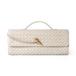 Joryin Seashell Beige Woven Evening Clutch Bag