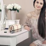 Chic Khaki Plaid Makeup Pouch Set for Travel