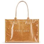 KALIDI Brown PVC Tote Bag for Women