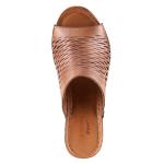 Cunacena Women's Leather Slip-On Wedge Sandals