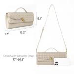 Joryin Seashell Beige Woven Evening Clutch Bag