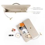 Joryin Seashell Beige Woven Evening Clutch Bag