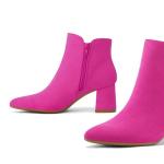 Stylish Pointed Toe Chunky Block Ankle Boots