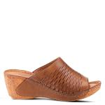 Cunacena Women's Leather Slip-On Wedge Sandals