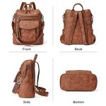 Shrrie Designer Leather Convertible Backpack Purse