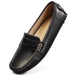 Artisure Women's Black Leather Casual Loafers