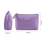 Purple PU Leather Travel Makeup Bag for Women