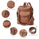 Shrrie Designer Leather Convertible Backpack Purse