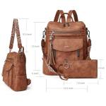 Shrrie Designer Leather Convertible Backpack Purse