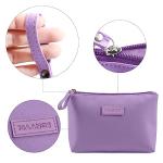 Purple PU Leather Travel Makeup Bag for Women