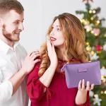 Purple PU Leather Travel Makeup Bag for Women