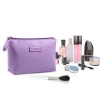 Purple PU Leather Travel Makeup Bag for Women