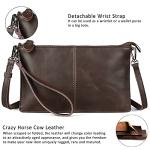 Befen Vintage Brown Leather Crossbody Clutch Wallet
