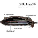 Befen Vintage Brown Leather Crossbody Clutch Wallet