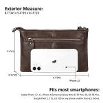Befen Vintage Brown Leather Crossbody Clutch Wallet