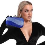 Mini Blue Rhinestone Clutch for Formal Events