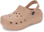 Stylish Women's Lightweight Slip-On Clogs in Brown