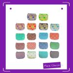 Purple Silk Brocade Coin Purse and Zipper Wallet