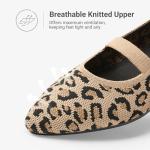 Leopard Print Knit Ballet Flats for Work