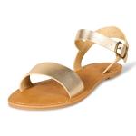 Gold Open Toe Ankle Strap Slingback Sandals