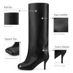 Voztolls Black Knee High Leather Boots, Size 7