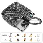 Elegant Rhinestone Fringe Satin Clutch Purse