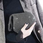 Elegant Rhinestone Fringe Satin Clutch Purse