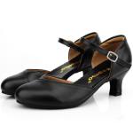 Elegant Black Ankle Strap Dance Heels for Women