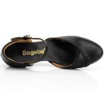 Elegant Black Ankle Strap Dance Heels for Women