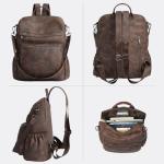 Stylish Anti-Theft Vegan Leather Backpack Purse