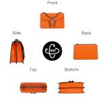 Vintage Orange Leather Chain Shoulder Bag