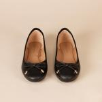 Chic Black Bow Detail Ballet Flats for Women