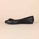 Chic Black Bow Detail Ballet Flats for Women