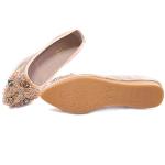 Gold Rhinestone Pointed Toe Ballet Flats for Women