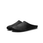 Luxury Fuzzy Platform Slides for Women in Black