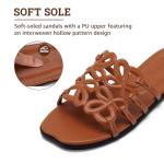 Eusibb Luxury Brown Open Toe Sandals for Women