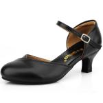 Women's Ballroom Salsa Latin Dance Pumps Wedding Ankle Strap Heels Character Shoes, Black 8.5 M US