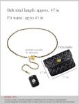 BEMYLV Leather Chain Belt Bag for Women Crossbody Waist Purse Fanny Pack Fashion Evening Clutch Mini Handbag Detachable