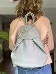 LaGaksta Stella Convertible Leather Backpack Purse for Women – Anti-Theft Italian Tote Bag for Travel, Work & Casual (Grey)