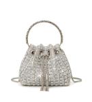 Sweetovo Sparkly Diamond Evening Bag Clutch Purses for Women Rhinestone Purse Glitter Handbag for Party Prom Cocktail Wedding (Silver)