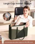 LOVEVOOK Laptop Bag for Women,17.3Inch Work Teacher Bags Leather Tote Bag Briefcase Waterproof Computer Bag for Women，White and Green