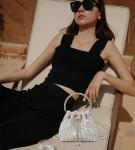 Sweetovo Sparkly Diamond Evening Bag Clutch Purses for Women Rhinestone Purse Glitter Handbag for Party Prom Cocktail Wedding (Silver)