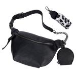 Fanny Packs Waist Bag for Women-Fashion Crossbody Bags Chest Purses Belt Bag with 2 Adjustable Strap (B-Black)