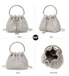 Sweetovo Sparkly Diamond Evening Bag Clutch Purses for Women Rhinestone Purse Glitter Handbag for Party Prom Cocktail Wedding (Silver)