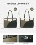 LOVEVOOK Laptop Bag for Women,17.3Inch Work Teacher Bags Leather Tote Bag Briefcase Waterproof Computer Bag for Women，White and Green