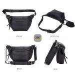 Fanny Packs Waist Bag for Women-Fashion Crossbody Bags Chest Purses Belt Bag with 2 Adjustable Strap (B-Black)
