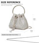 Sweetovo Sparkly Diamond Evening Bag Clutch Purses for Women Rhinestone Purse Glitter Handbag for Party Prom Cocktail Wedding (Silver)