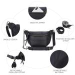 Fanny Packs Waist Bag for Women-Fashion Crossbody Bags Chest Purses Belt Bag with 2 Adjustable Strap (B-Black)