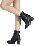 DREAM PAIRS Women's Combat Ankle Boots Chunky Heel Lace up Fashion Heeled Booties,Size 9.5,Black,SILVERADO