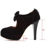 Mostrin Black Closed Toe Heels for Women with Bow Mary Jane Platform Pumps Dress Shoes Sexy High Heel for Prom Dance Size 8